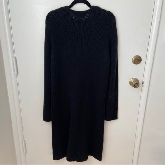 Wool and Angora Black Knit Maxi Cardigan - Picture 2 of 4